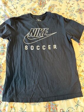 Nike Black Tee with White Logo and Swoosh